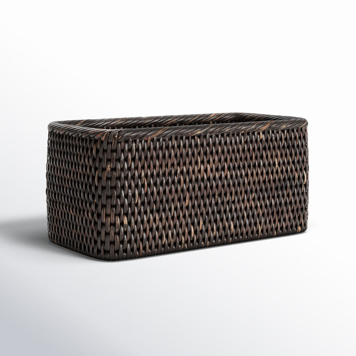 Albina Petite Rattan Basket Birch Lane™ Color: Tudor Black