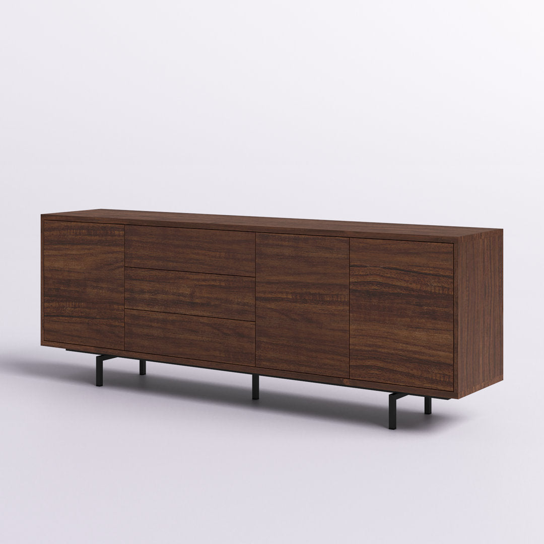 Anirvin TV Stand for TVs up to 88" Wade Logan® Color: Walnut/Black