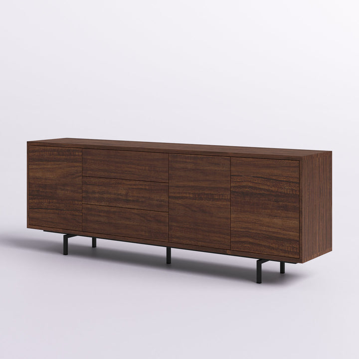 Anirvin TV Stand for TVs up to 88" Wade Logan® Color: Walnut/Black