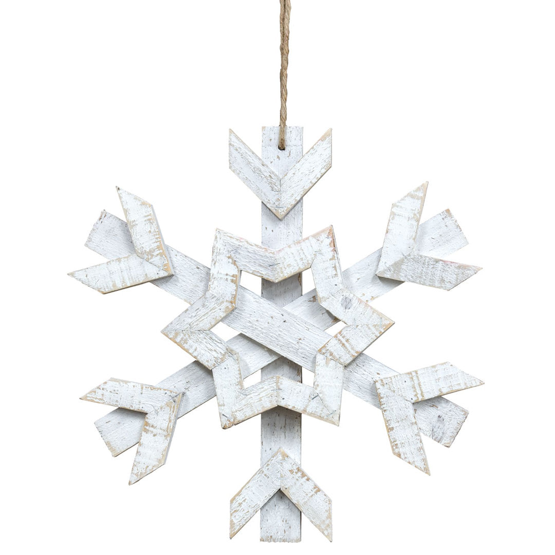 Wooden Jumbo Snowflake Wall Décor The Holiday Aisle® Size: 16" H x 16" W x 2" D