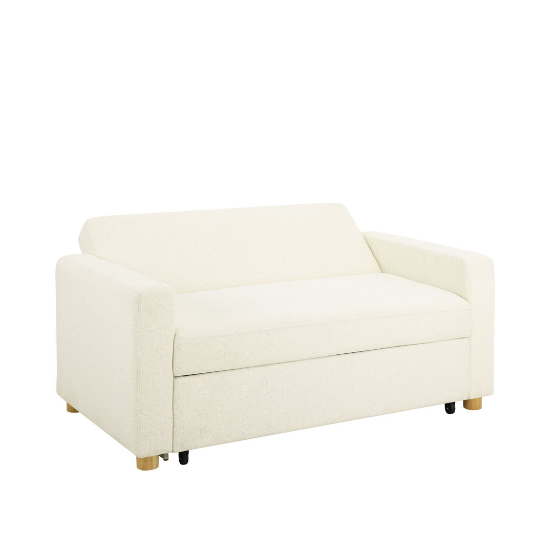 Serta Trinity Full Size Convertible Sleeper Sofa Serta Fabric: Ivory Boucle