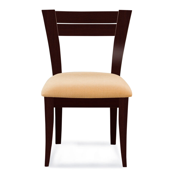 Claverley Ladder Back Side Chair Red Barrel Studio® Frame Color: Java, Upholstery Color: Chambray