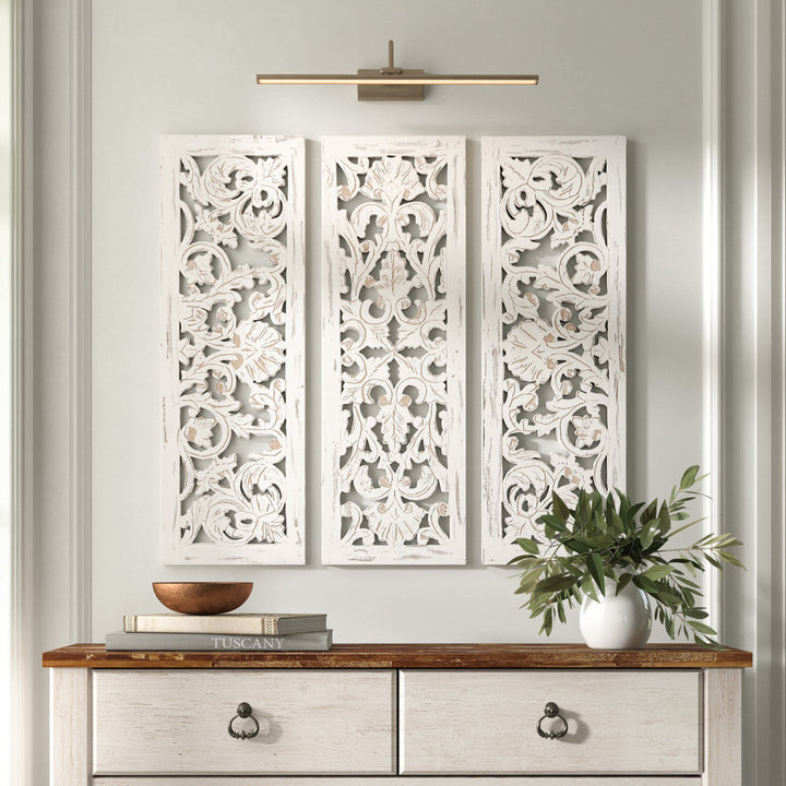 Wooden Handmade Intricately Carved Floral Home Wall Decor Kelly Clarkson Home