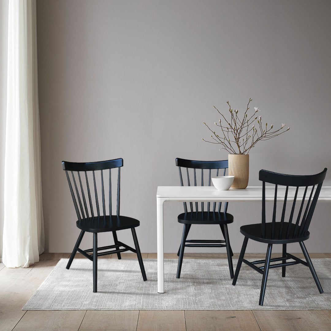 Sofia Solid Wood Slat Back Side Chair August Grove® Color: Black