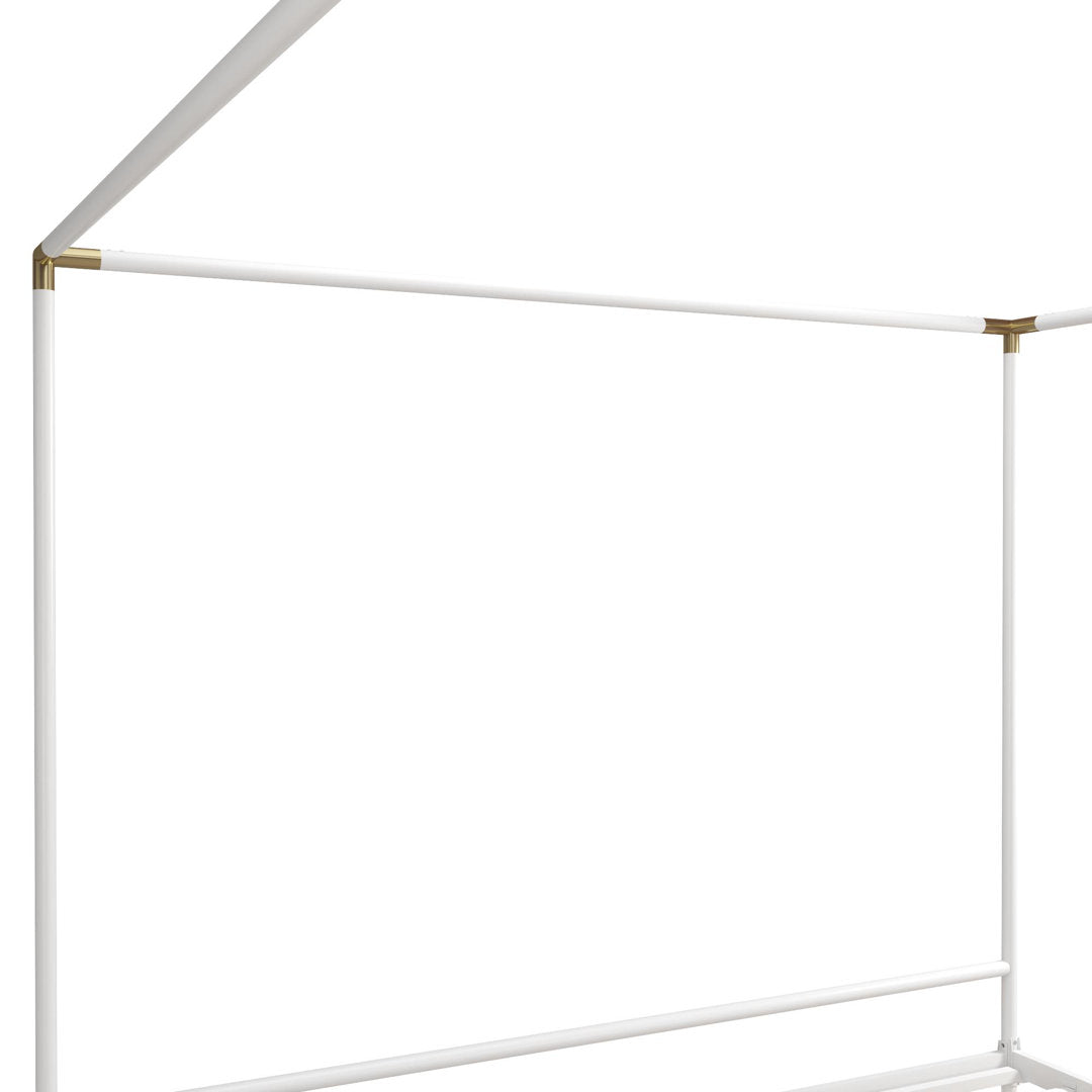 Celeste Canopy Bed CosmoLiving by Cosmopolitan Color: White Size: Queen