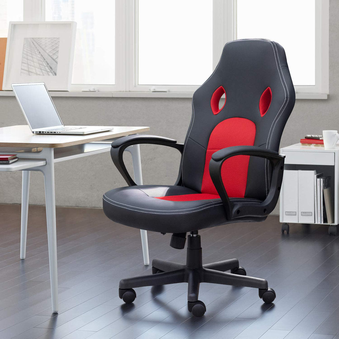 PC and Racing Ergonomic Gaming Chair Ebern Designs Color: Red