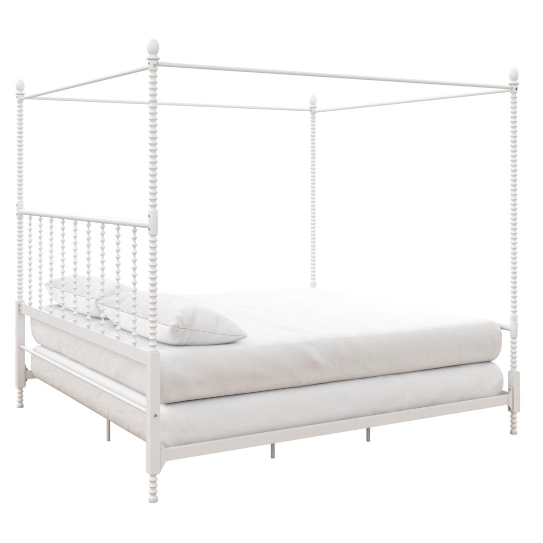 Frankie Low Profile Canopy Bed Kelly Clarkson Home Color: White Size: King