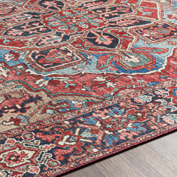 Fleckenstein Oriental Bright Red/Beige/Blue Area Rug Langley Street® Rug Size: Runner 2'6" x 7'6"