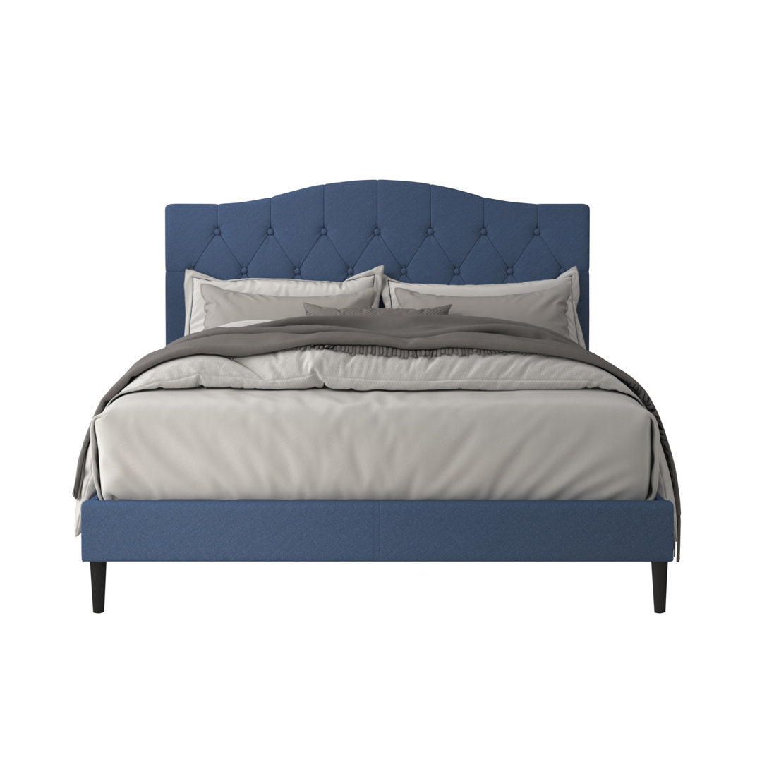 Arnette Tufted Upholstered Low Profile Platform Bed Andover Mills™ Color: Denim Blue Size: Twin