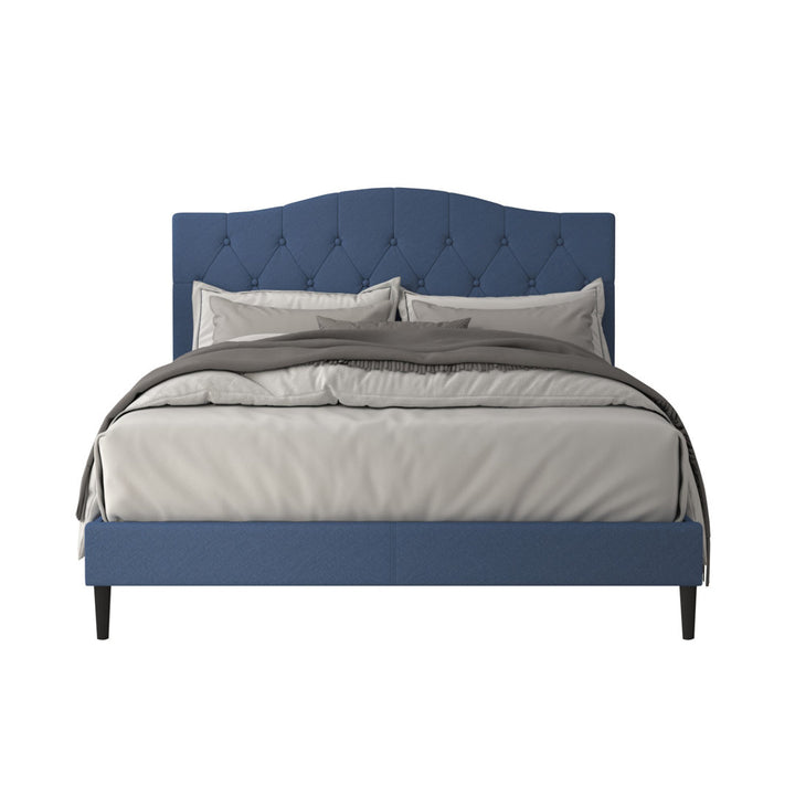 Arnette Tufted Upholstered Low Profile Platform Bed Andover Mills™ Color: Denim Blue Size: Twin
