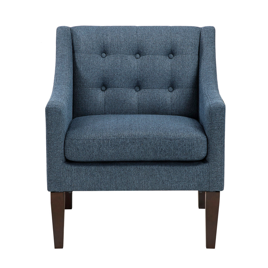 Clopton 26" Wide Mid-Century Modern Tufted Accent Armchair Hashtag Home Fabric: Navy Blue Polyester Blend