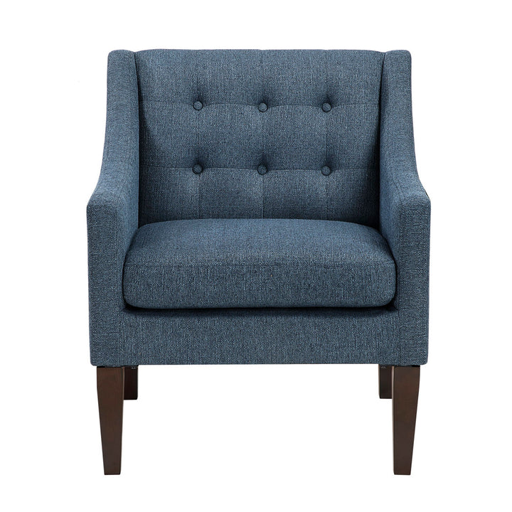 Clopton 26" Wide Mid-Century Modern Tufted Accent Armchair Hashtag Home Fabric: Navy Blue Polyester Blend