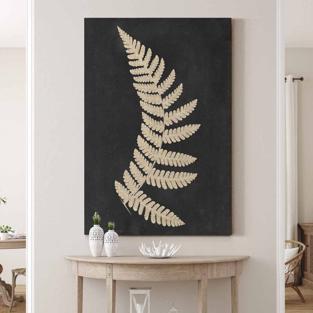 Linen Fern IV - Wrapped Canvas Print on Canvas Kelly Clarkson Home Size: 20" H x 16" W x 1" D