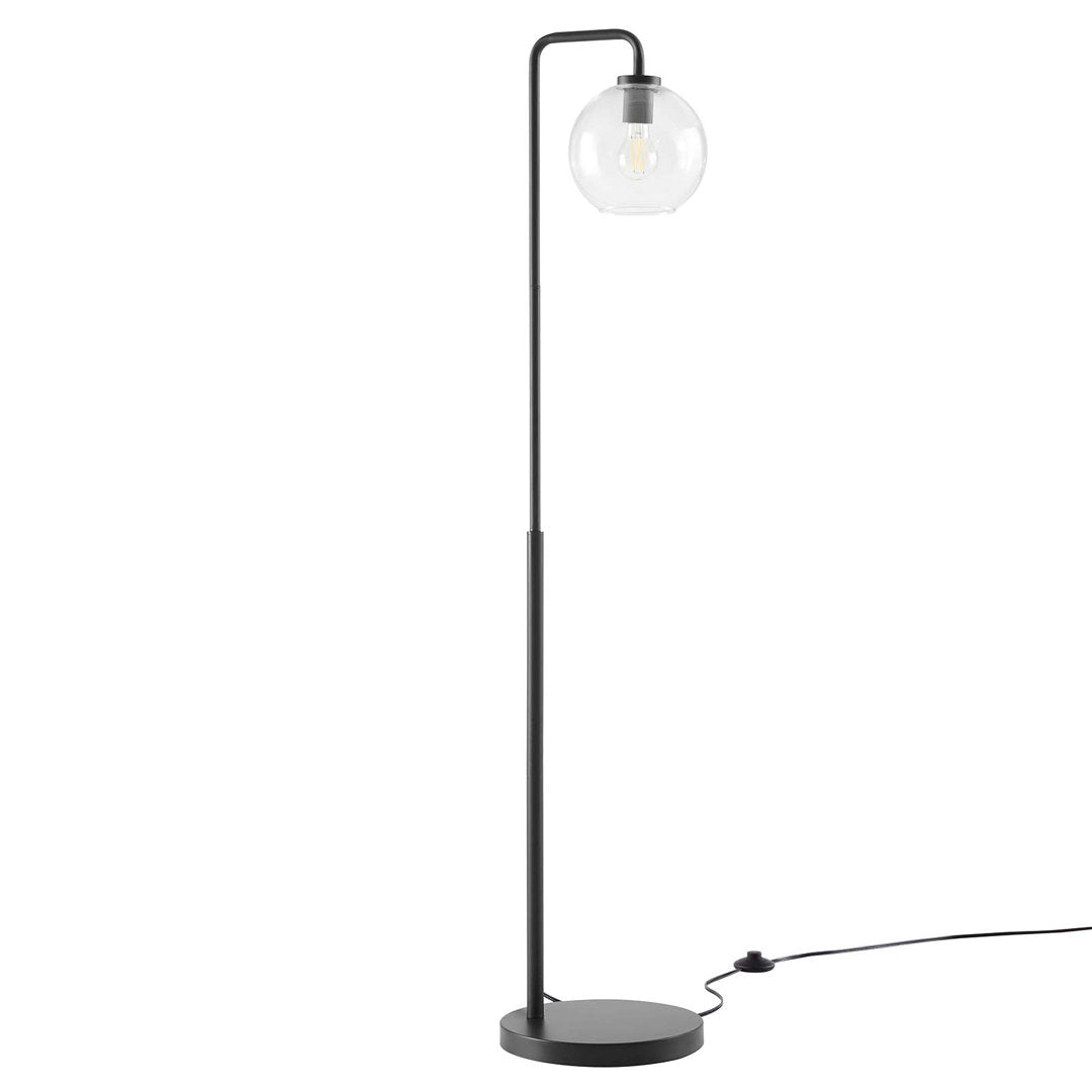 Modway Silo Glass Globe Glass and Metal Floor Lamp Modway Base Finish: Black