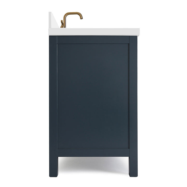 Amariani 37" Single Bathroom Vanity Set Latitude Run® Hardware Finish: Satin Brass, Base Finish: Midnight Blue