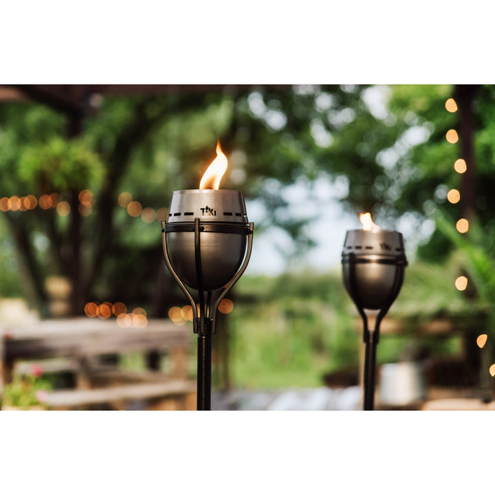 TIKI® Brand Island King® 65 Inch TIKI Torch Metal Large Flame Silver - 111813568 TIKI Brand