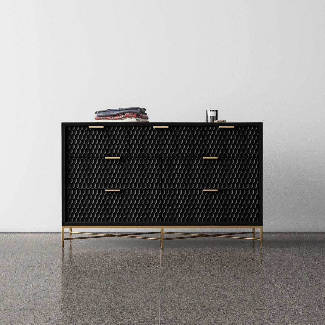 Capra 7 Drawer 56" W Double Dresser AllModern Color: Black