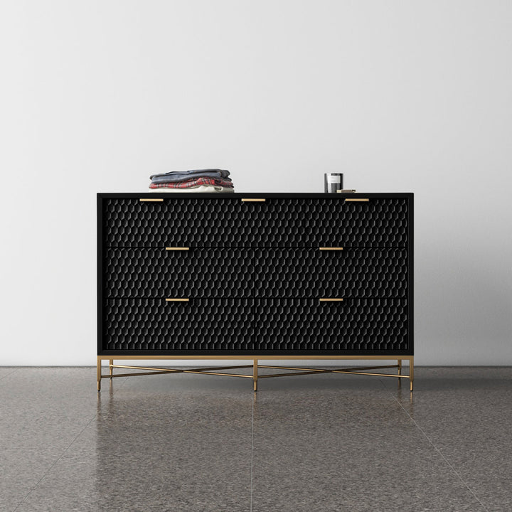 Capra 7 Drawer 56" W Double Dresser AllModern Color: Black