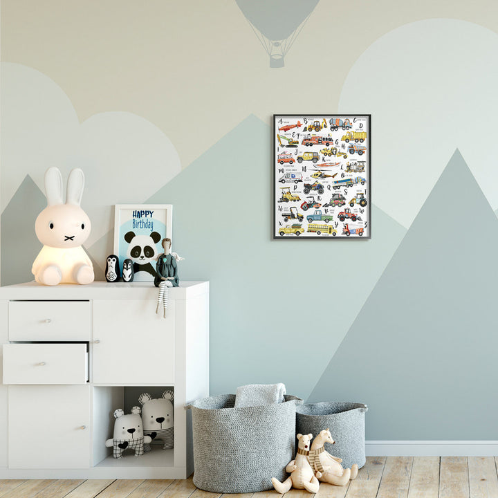 Dyal ABC's Of Motor Vehicles Kid's Alphabet Chart Viv + Rae™ Size: 20" H x 16" W  Format: Black Framed