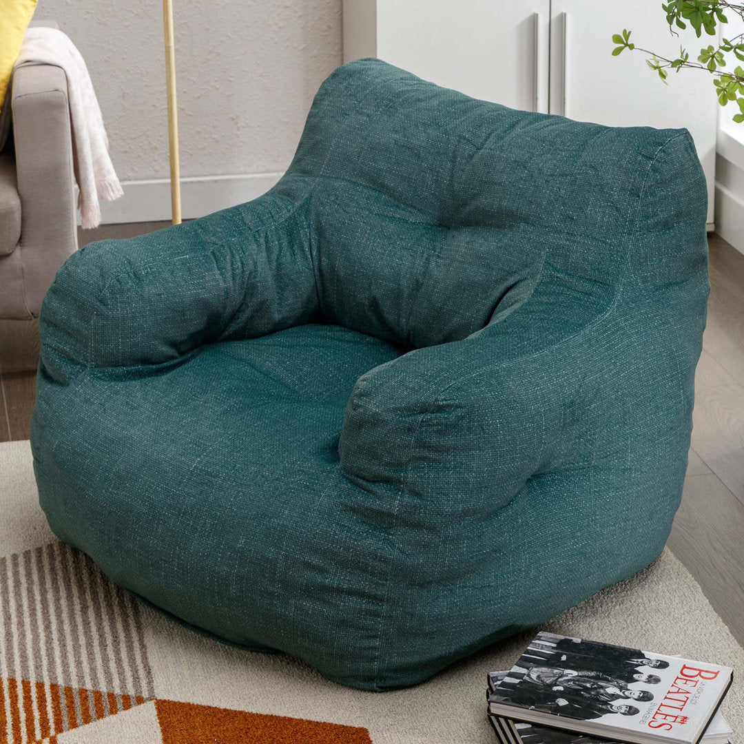 Medium Bean Bag Chair Viv + Rae™ Body Fabric: Green Linen