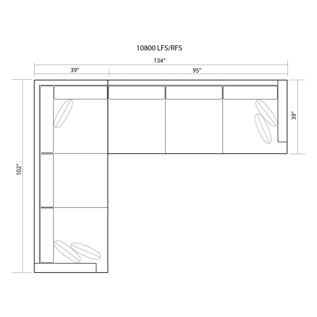 Gaiser 102" Wide Corner Sectional in Goliath Mica Mistana™