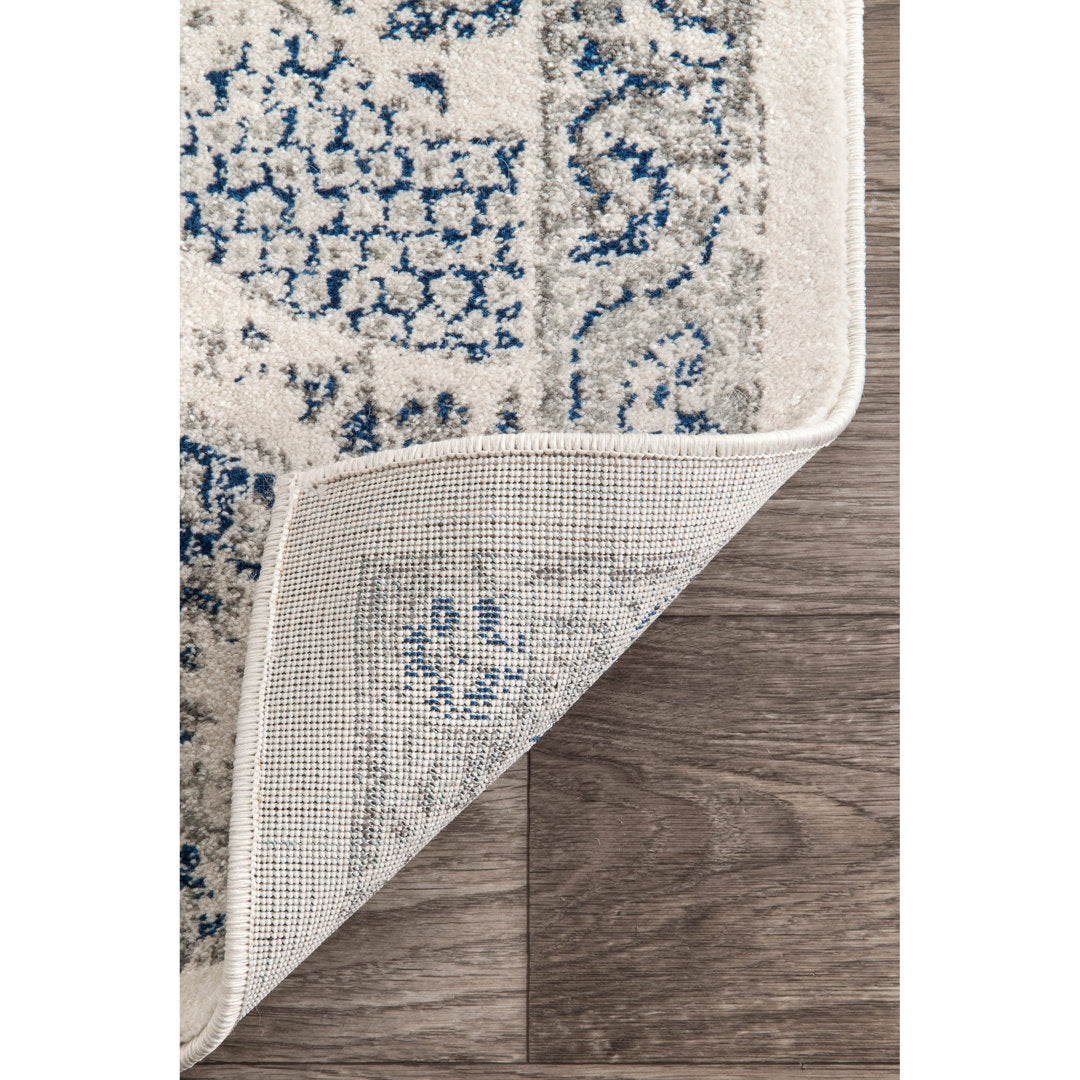 Kristine Power Loom Performance Oriental Blue Rug One Allium Way® Rug Size: Runner 2'6" x 10'
