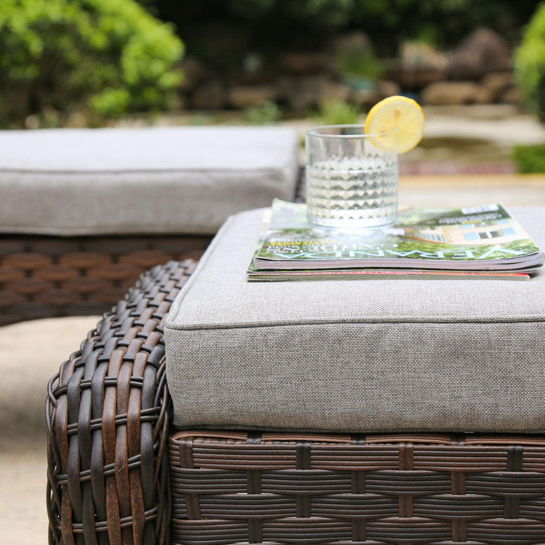 Alejah 4 Piece Rattan Sofa Seating Group with Cushions Lark Manor™ Ottoman Included: Yes