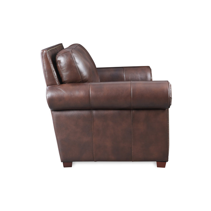 Iwan 67" Genuine Leather Rolled Arm Loveseat Canora Grey