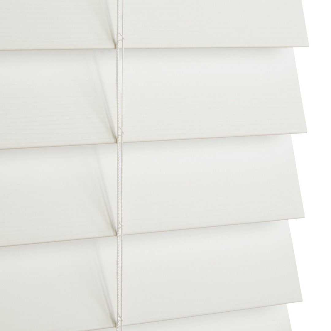 2.5 " Room Darkening Cordless Faux Wood Blind Symple Stuff Color/Finish: White Length: 64", Width: 51"