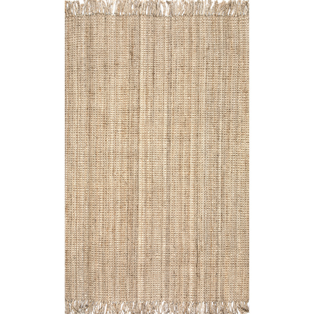Isalena Handmade Flatweave Farmhouse Jute Area Rug in Natural Gracie Oaks Rug Size: Rectangle 7'6" x 9'6"