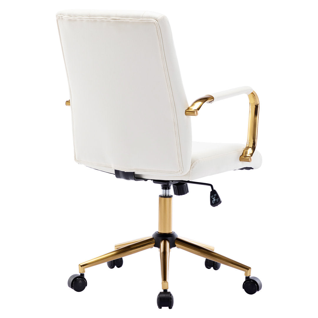 Von Executive Chair 23" Wide Leather Diamond-Tufted Swivel Adjustable Height Glam Style Etta Avenue™
