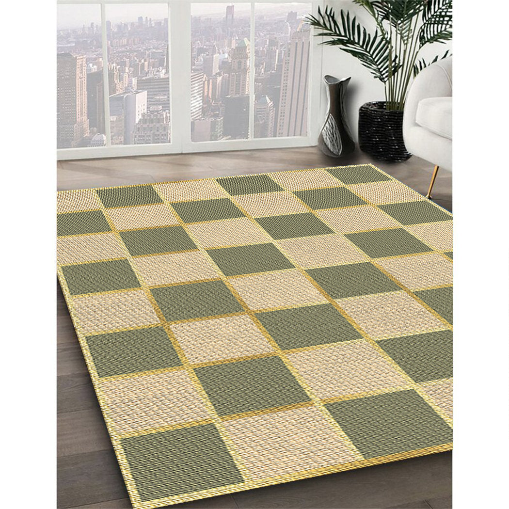 Checkered Wool Green/Ivory Area Rug East Urban Home Rug Size: Rectangle 8' x 10'