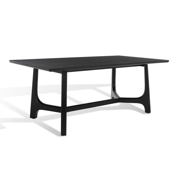 Burk 76" Trestle Dining Table AllModern Color: Black