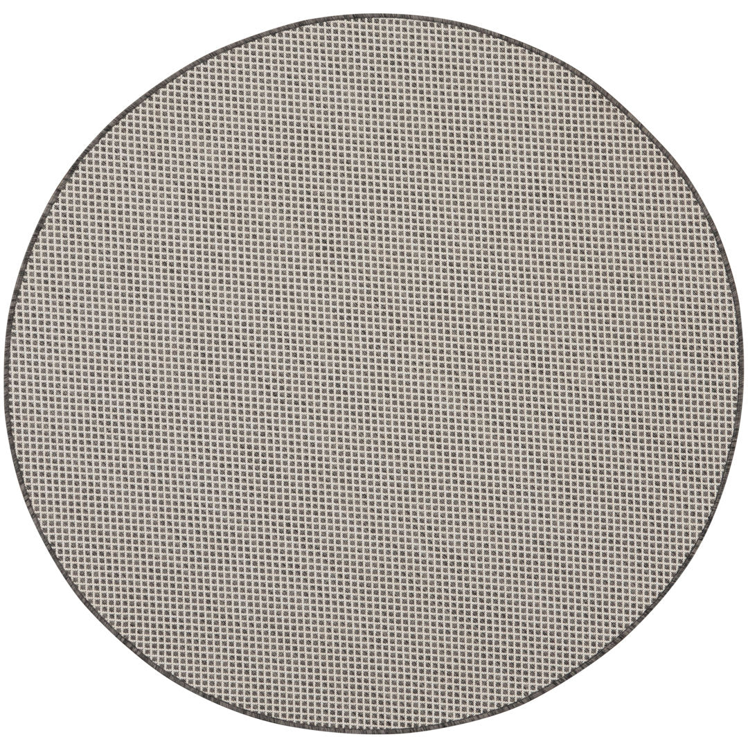 Leia Ivory/Charcoal Gray Indoor / Outdoor Area Rug Sand & Stable™ Rug Size: Round 5'