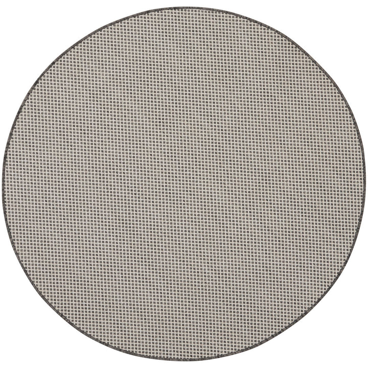 Leia Ivory/Charcoal Gray Indoor / Outdoor Area Rug Sand & Stable™ Rug Size: Round 5'