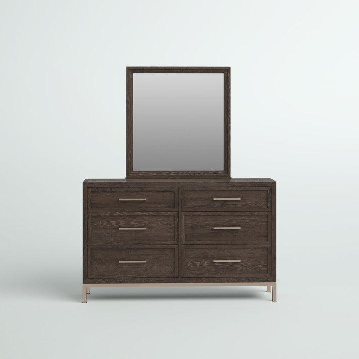Briner 6 Drawer 81" W Double Dresser with Mirror Mercury Row®