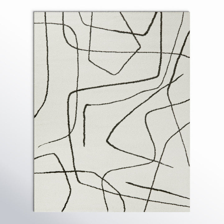 Goodrow Abstract Charcoal/White Area Rug Mercury Row® Rug Size: Square 6'7"