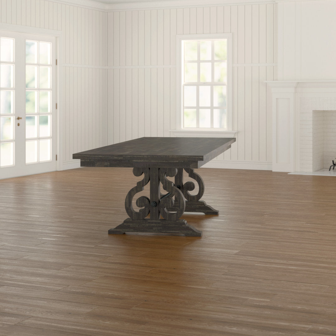 Kalysia 42'' Solid Wood Trestle Dining Table Canora Grey