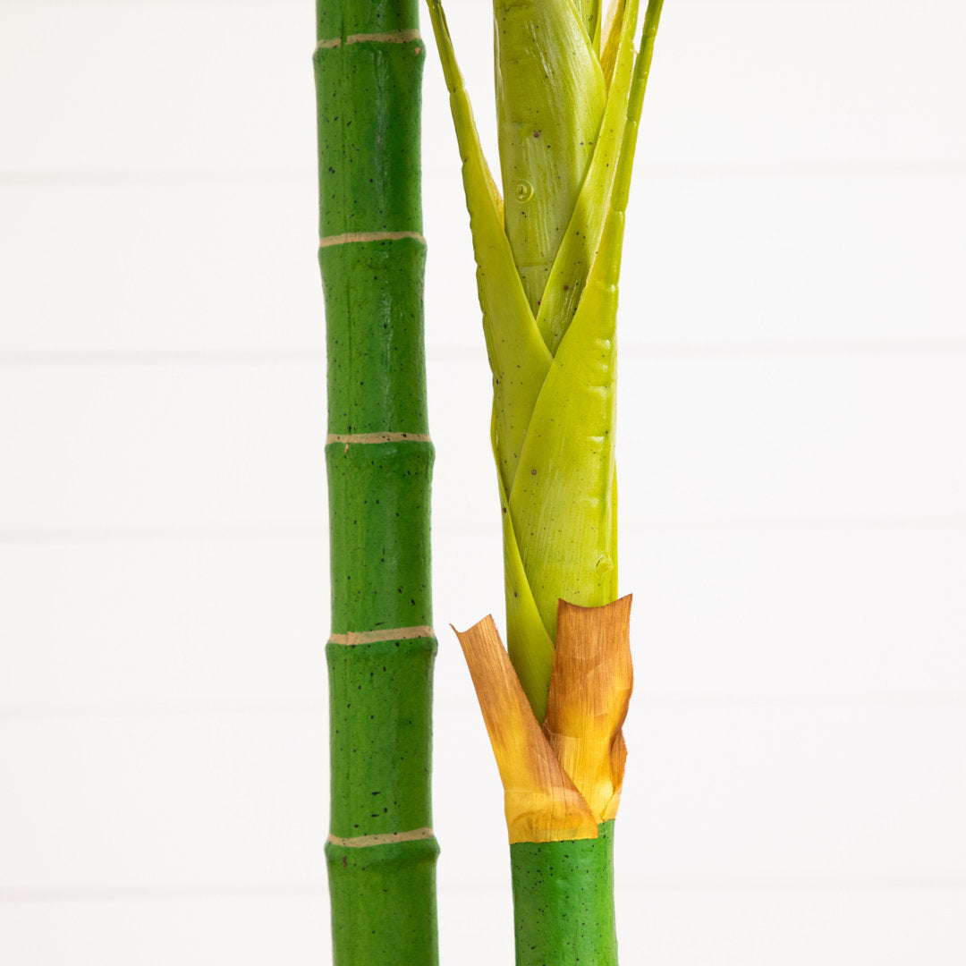 96" Artificial Cane Palm Tree in Pot Bay Isle Home™