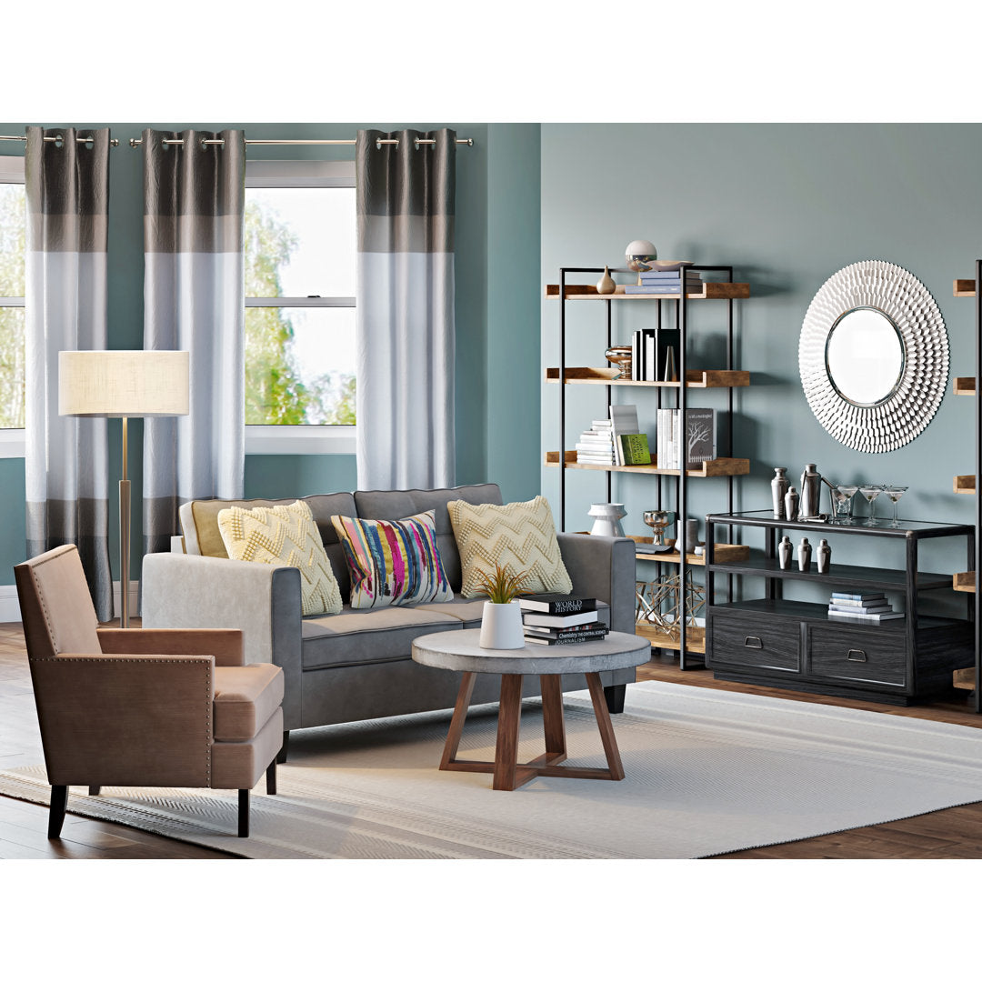 Colton Nailhead Club Chair Three Posts™ Upholstery Color: Sand Polyester