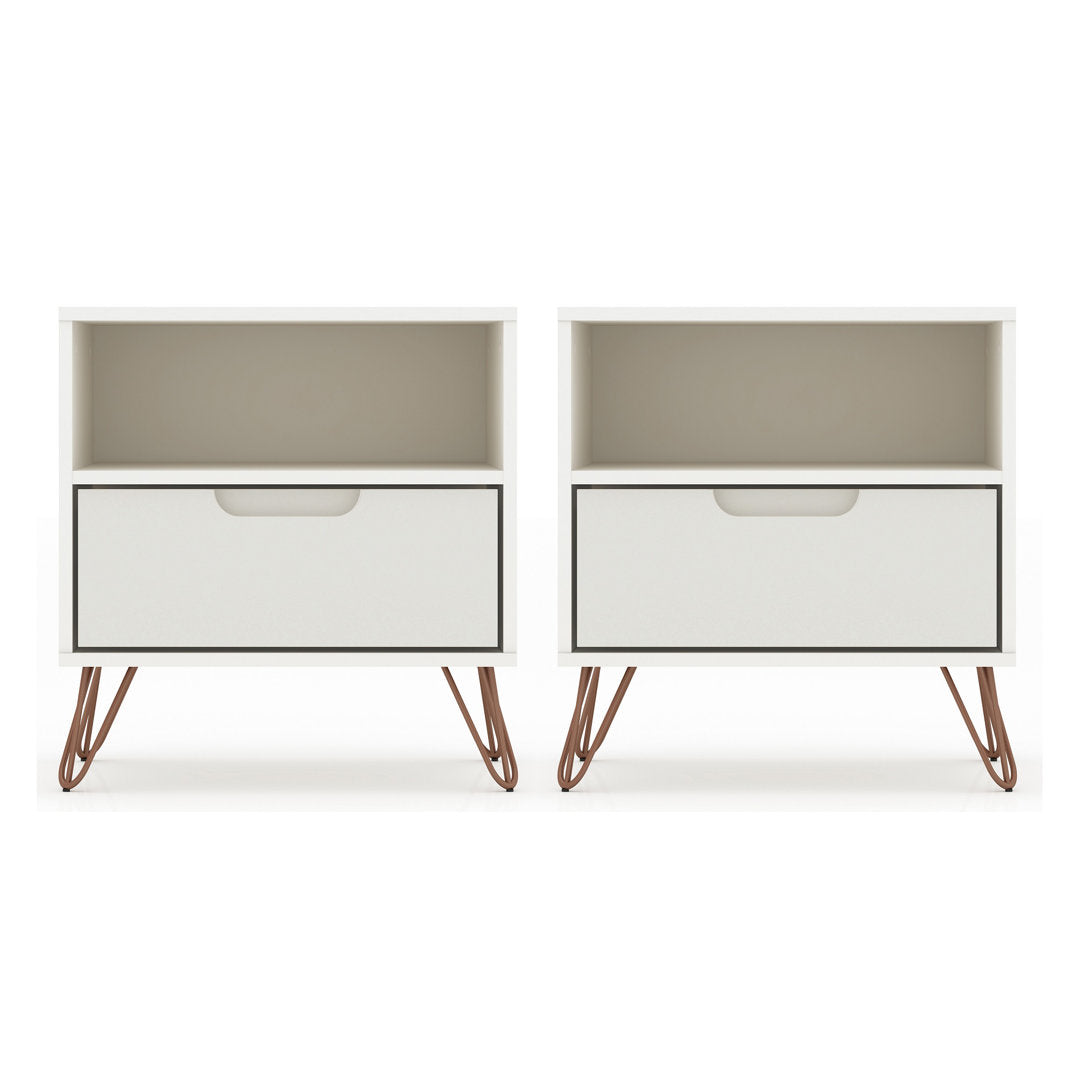 Darbie Drawer Nightstand Zipcode Design™ Color: Nature/Textured Gray Quantity: Set of 2