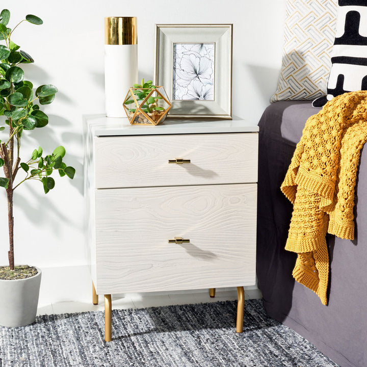 Linaris 2 - Drawer Nightstand Ivy Bronx Color: Gray/White Washed