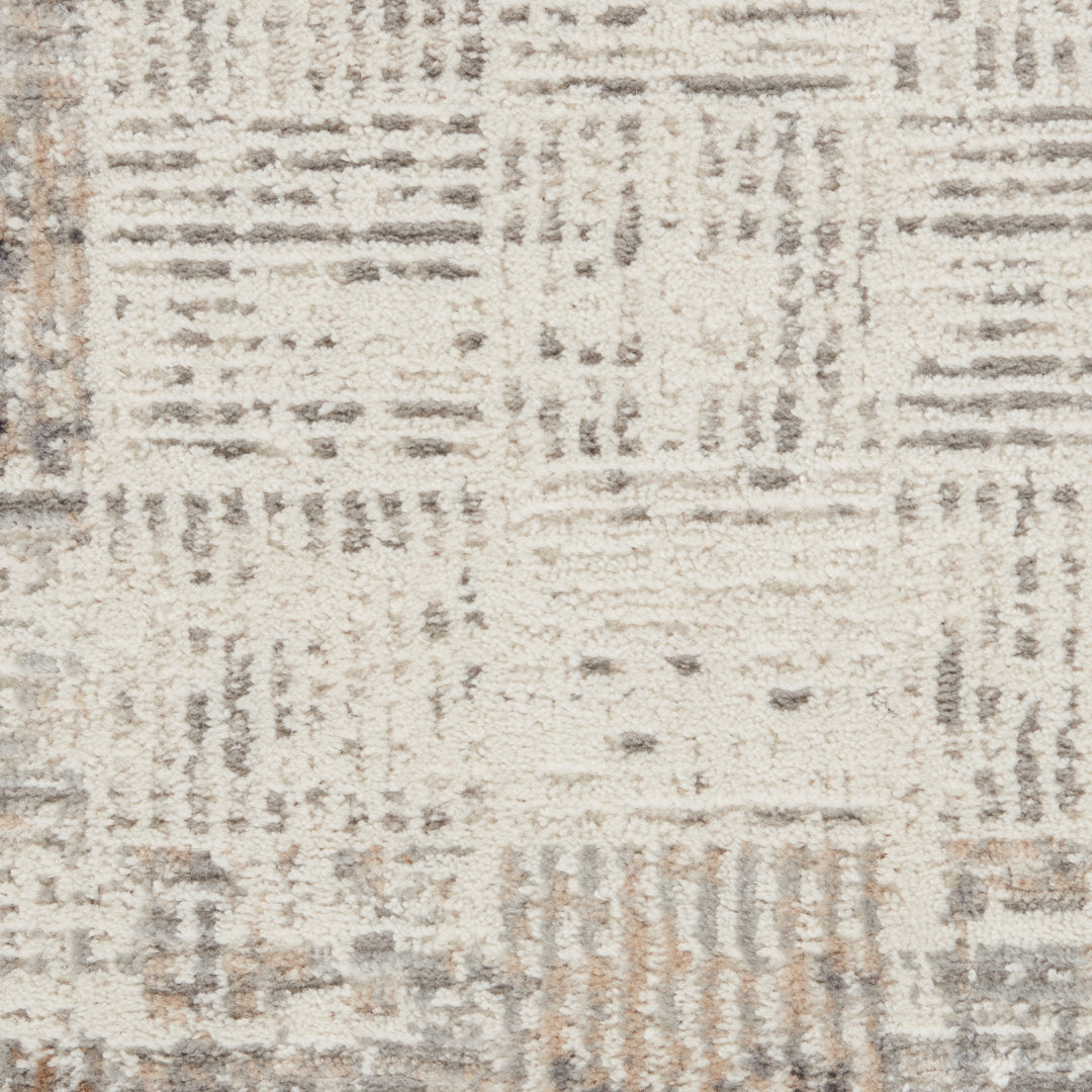 Adriao Geometric Gray/Ivory Area Rug Wade Logan® Rug Size: Runner 2'3" x 7'6"