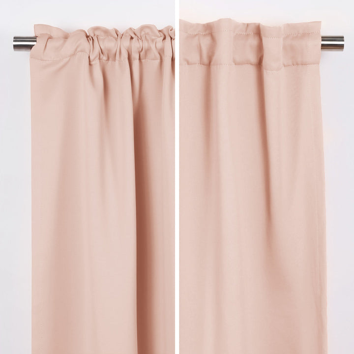 Bantam Solid Blackout Thermal Rod Pocket Curtain Panels (Set of 2) Ebern Designs Curtain Color: Blush Size per Panel: 52" W x 108" L