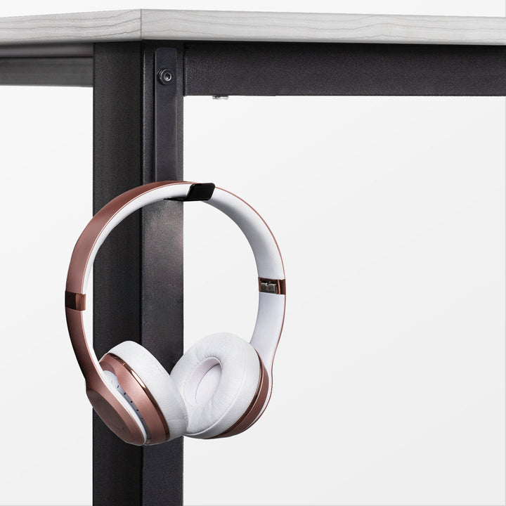 Desk 17 Stories Color (Top/Frame): White/Black Size: 29.13" H x 55.12" W x 19.68" D