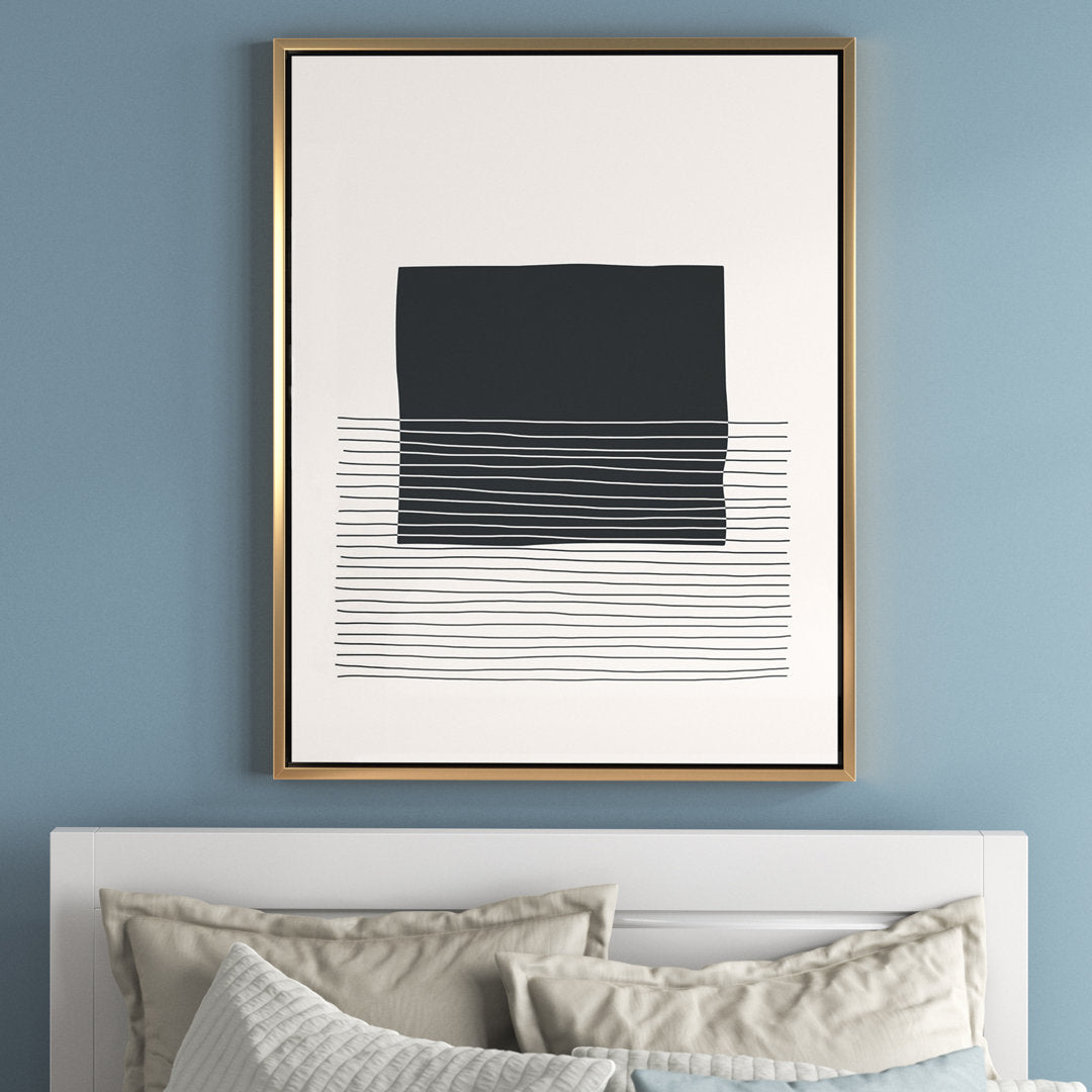 Kiro Minimal Geometric Lines and Squares VIII - Floater Frame Print on Canvas The Twillery Co.® Size: 46'' H x 36'' W x 1.5'' D Format: Gold Framed Canvas