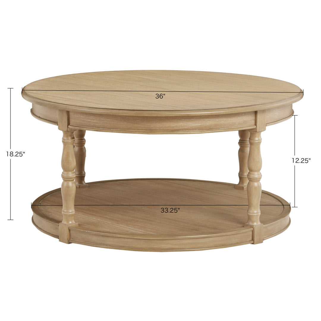 Martha Stewart Belden Round Coffee Table on Hidden Casters Martha Stewart