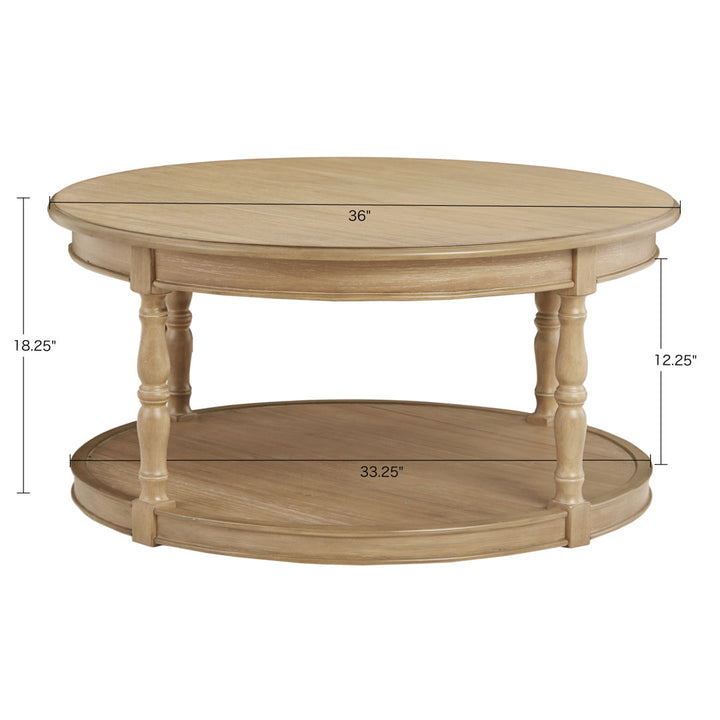Martha Stewart Belden Round Coffee Table on Hidden Casters Martha Stewart