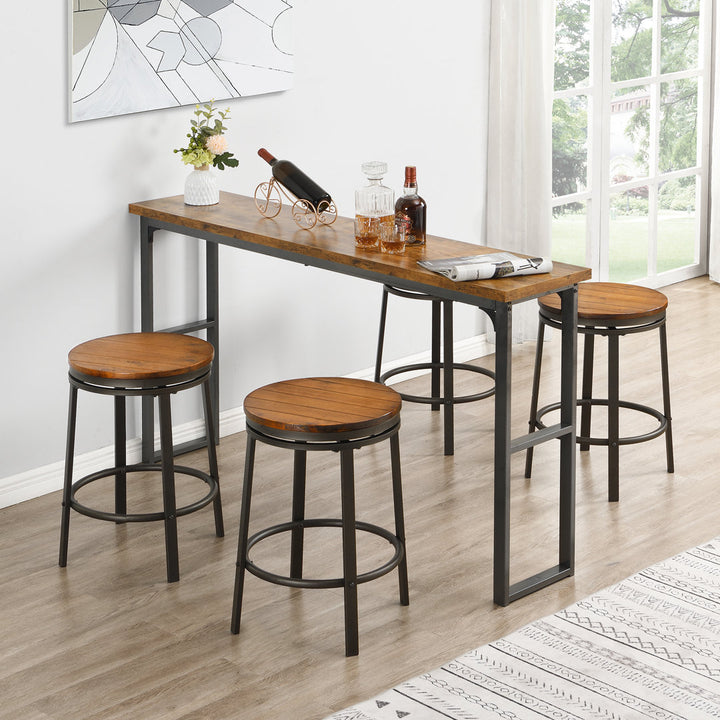 Solid Wood Swivel 24.2" Counter Stool for Dining Room Bistro (Set of 2) Williston Forge