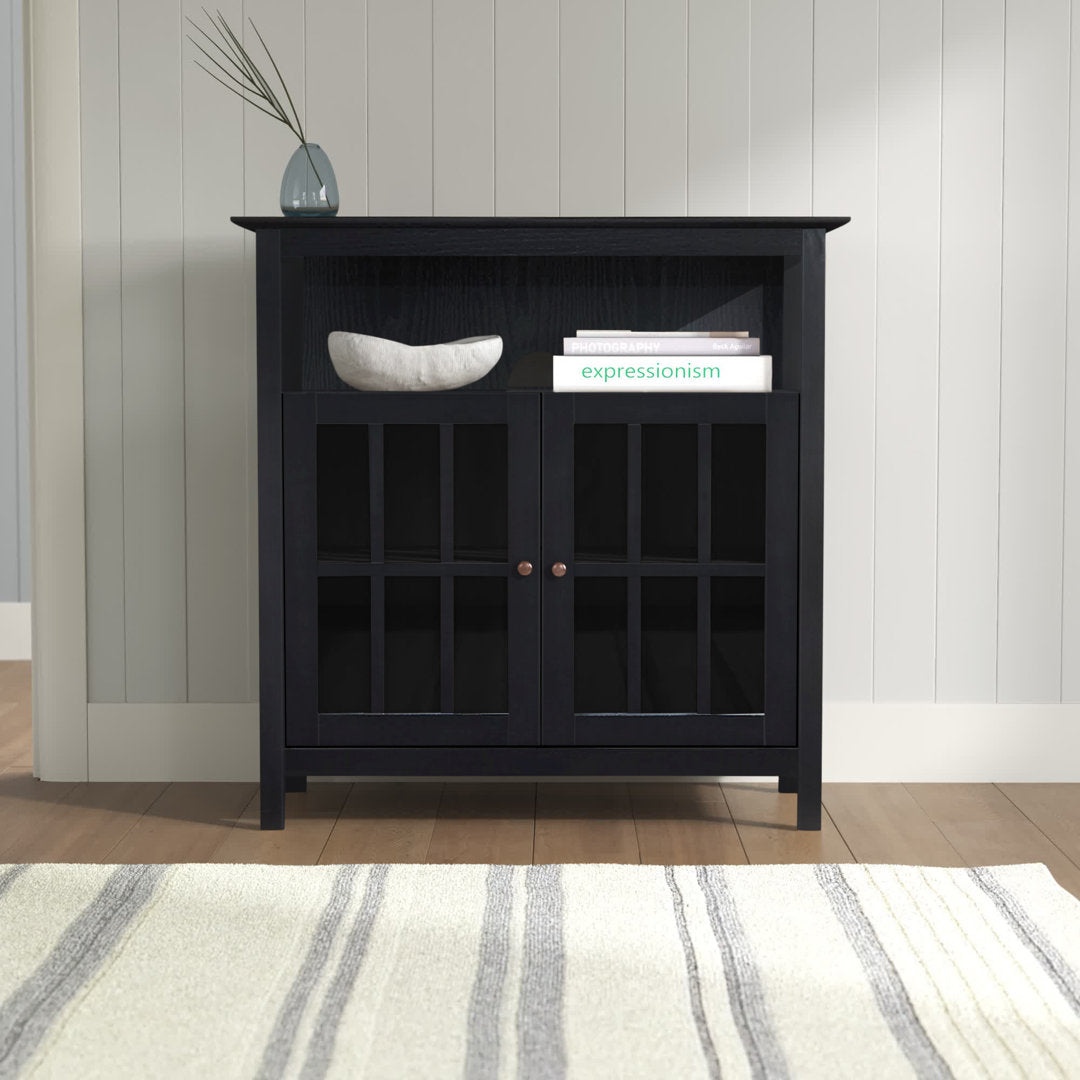Bamard 40" TV Stand with Storage Cabinets Beachcrest Home™ Color: Black